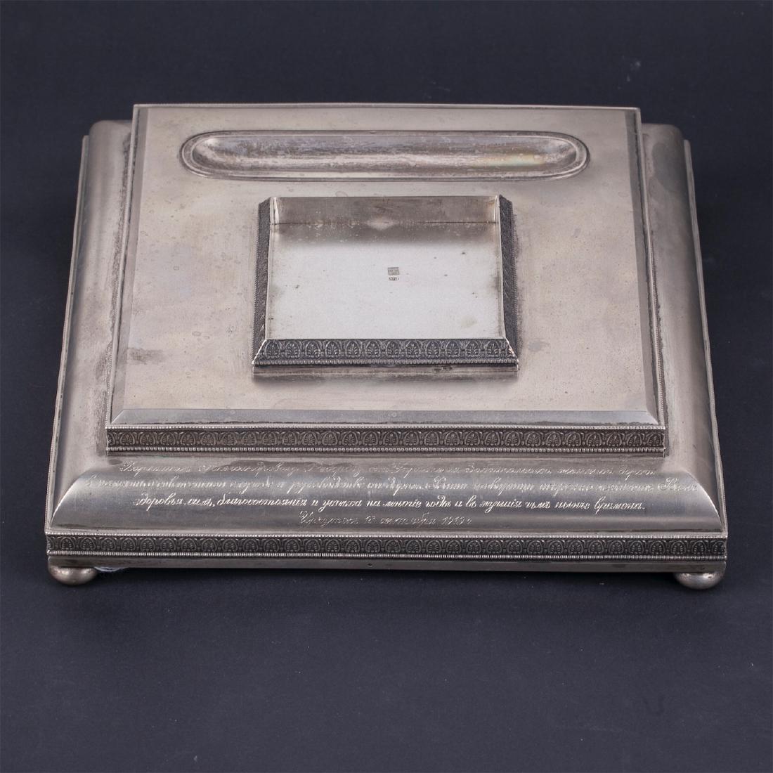 Russian silver presentation desk set, M.Isakov. — image 4