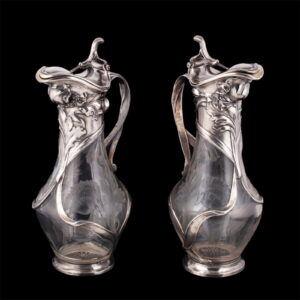 A pair of elegant Russian Art Nouveau decanters — image 1