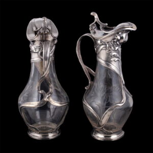 A pair of elegant Russian Art Nouveau decanters — image 4