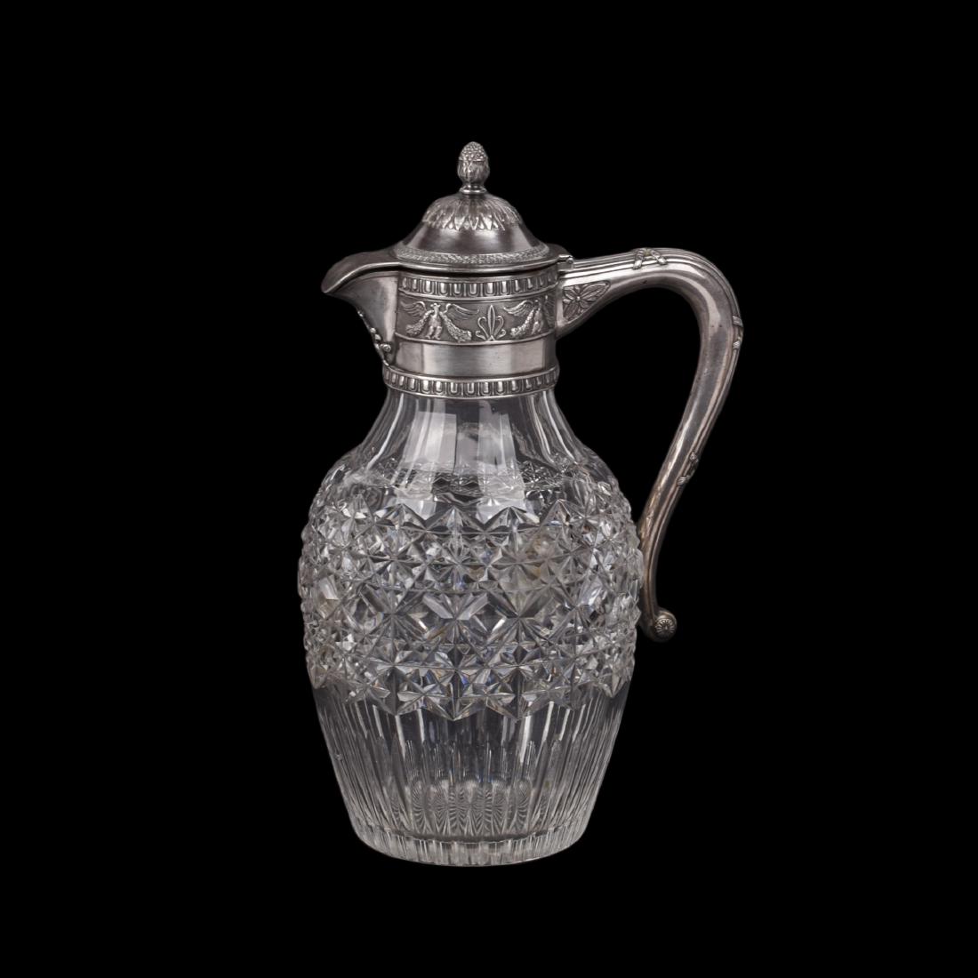 Faberge cast silver and cut crystal decanter — image 1