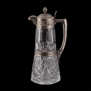 A Russian grand silver-gilt and cut-glass carafe — image 1