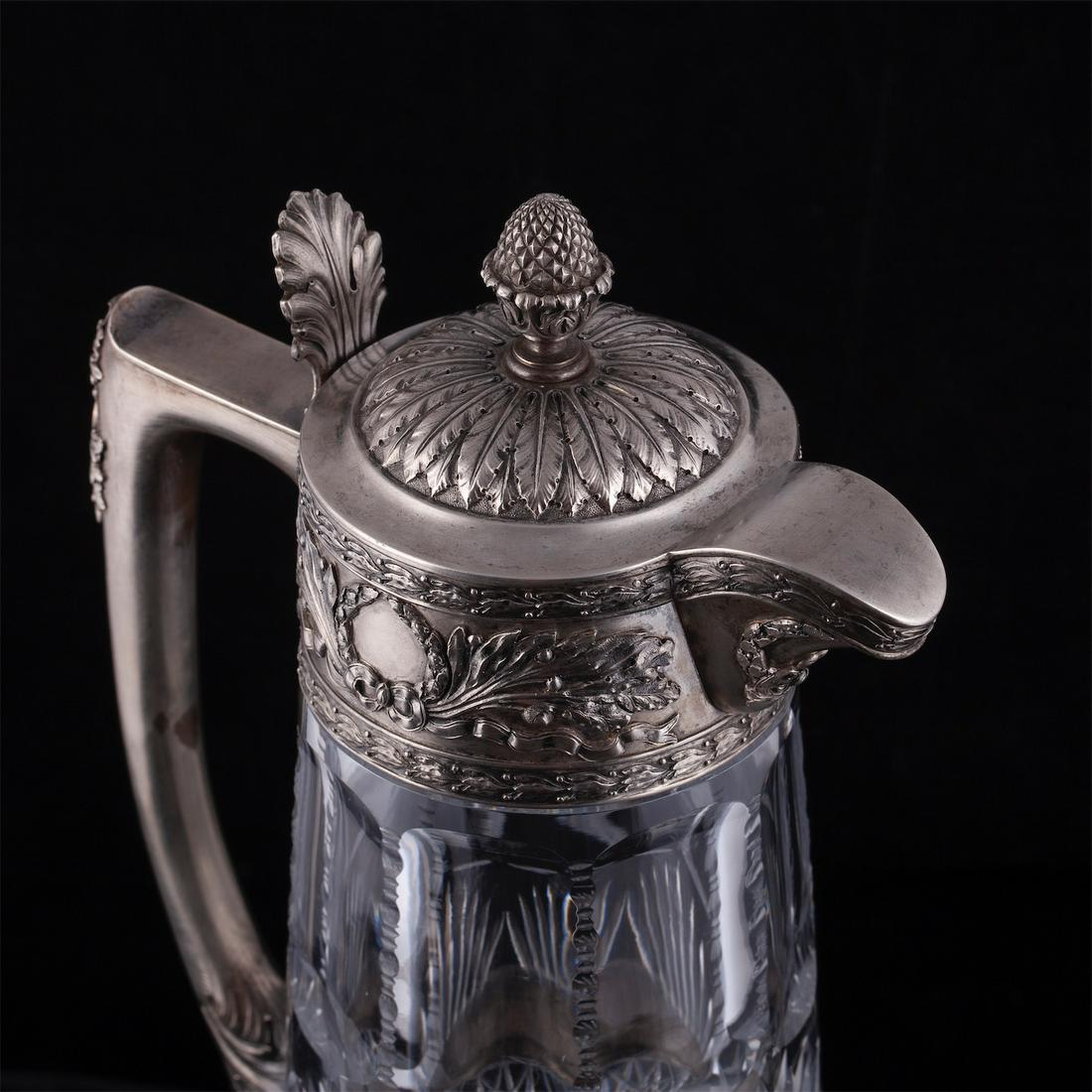 A Russian grand silver-gilt and cut-glass carafe — image 3