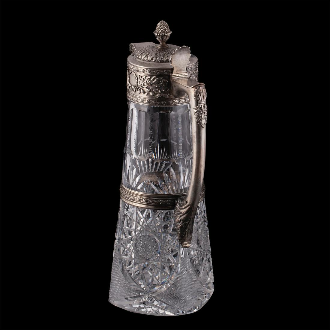 A Russian grand silver-gilt and cut-glass carafe — image 4