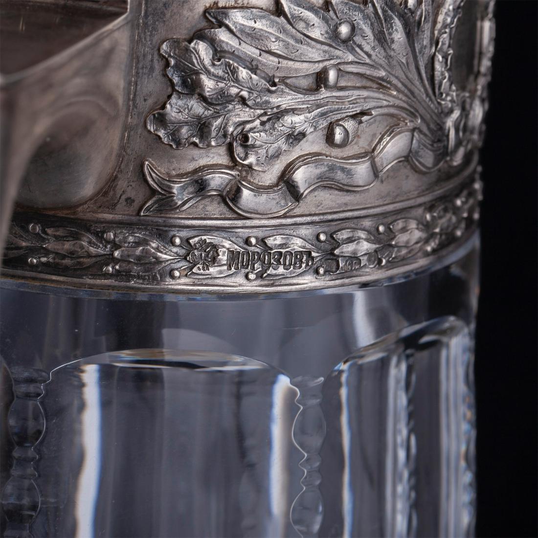 A Russian grand silver-gilt and cut-glass carafe — image 5