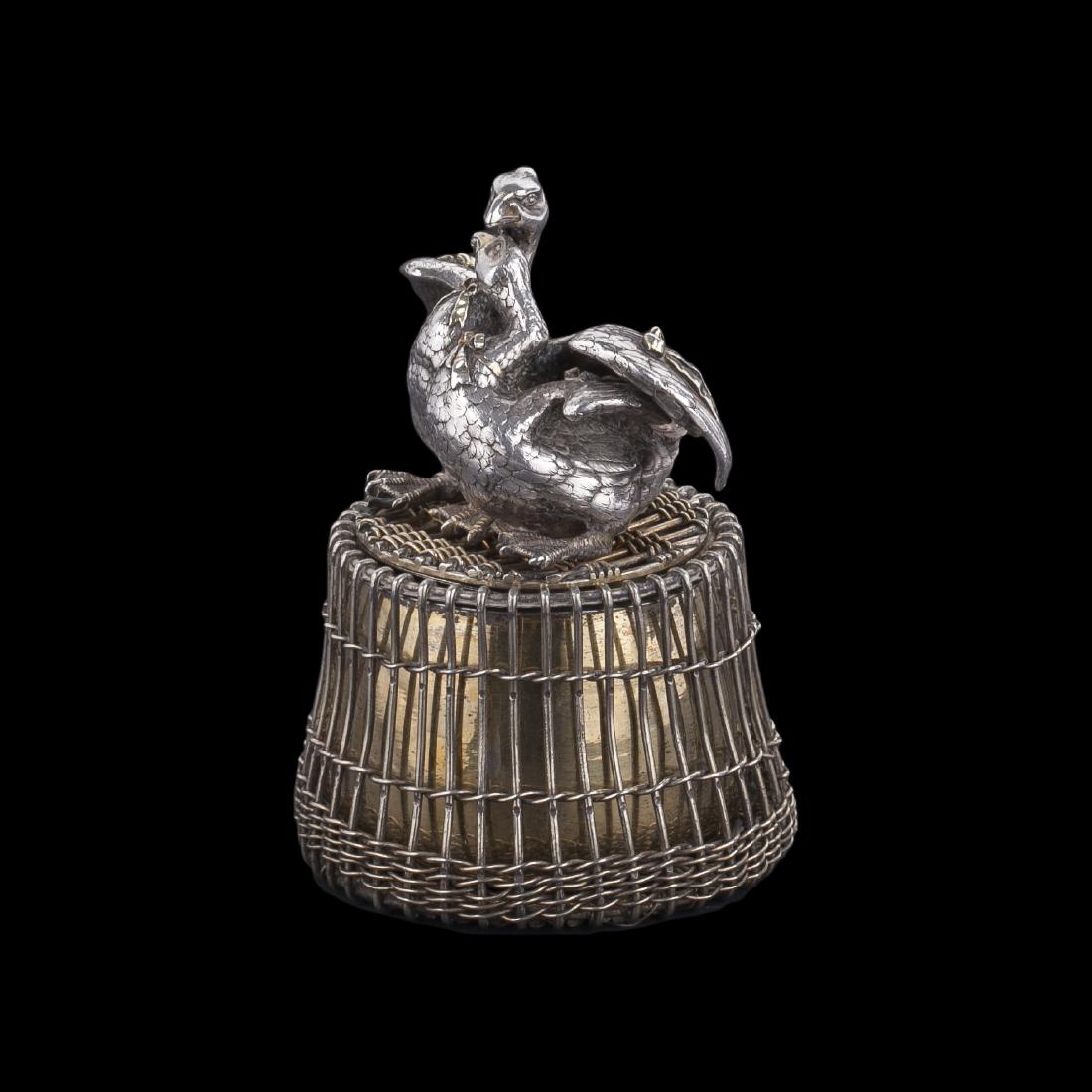 Unusual silver bonbonniere, Sazikov — image 1