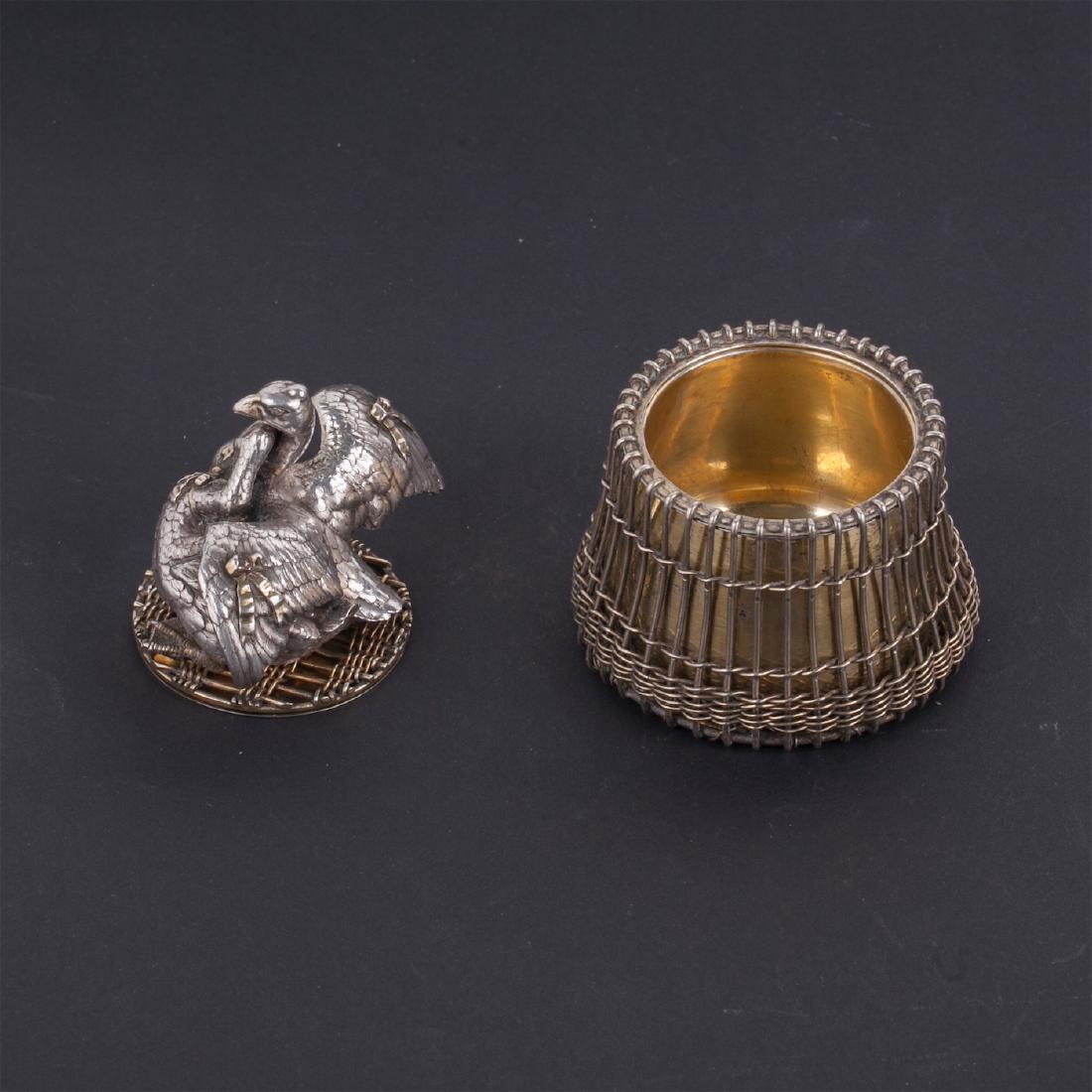 Unusual silver bonbonniere, Sazikov — image 3