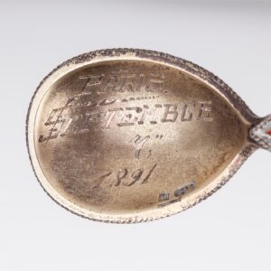 Russian silver-gilt and enamel tea spoon — image 3