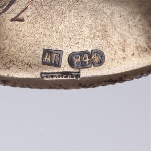 Russian silver-gilt and enamel tea spoon — image 4