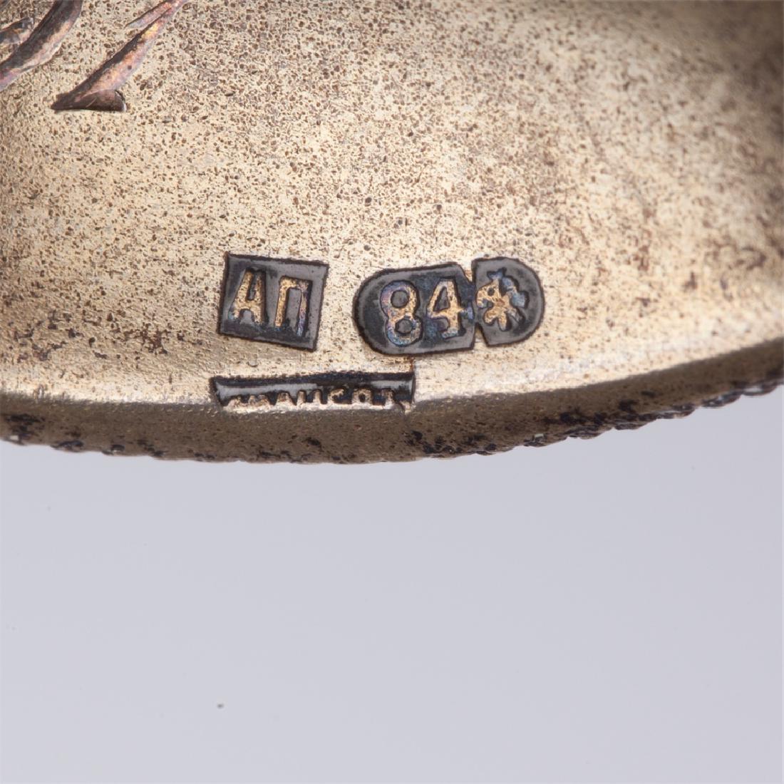 Russian silver-gilt and enamel tea spoon — image 4
