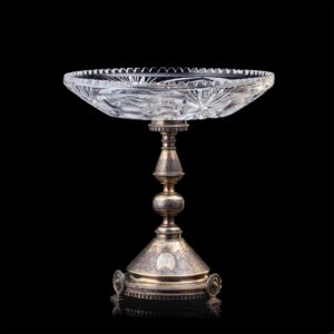 A Russian style silver-gilt and cut-glass vase — image 1