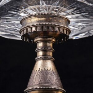 A Russian style silver-gilt and cut-glass vase — image 4