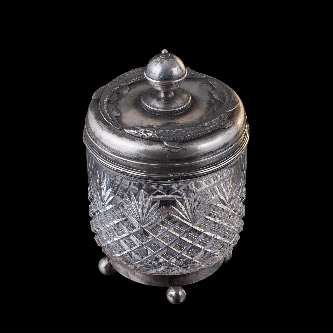 An unusual Faberge crystal caviar bowl — image 1
