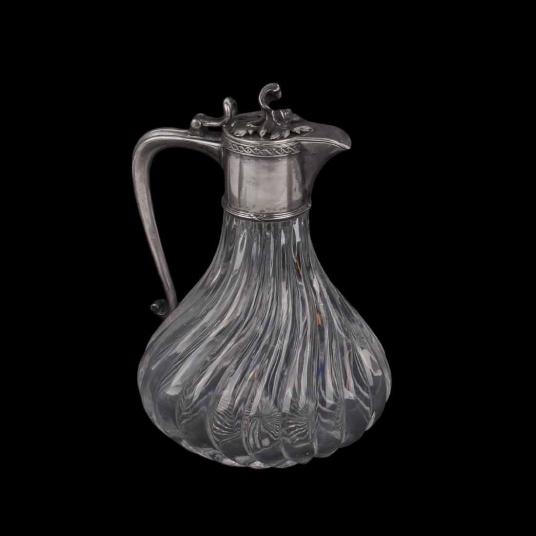 Elegant Faberge silver and crystal carafe — image 1