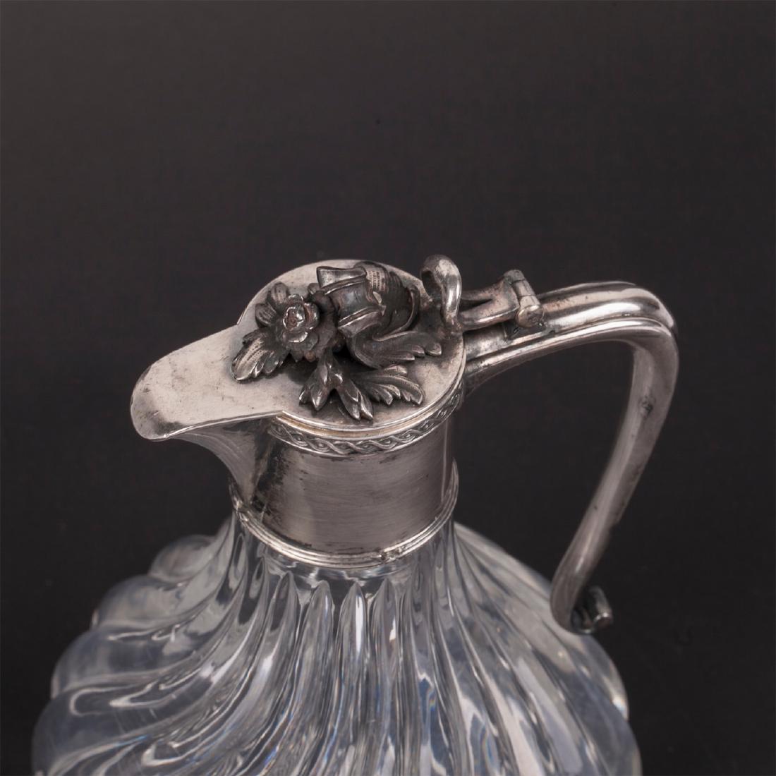 Elegant Faberge silver and crystal carafe — image 2
