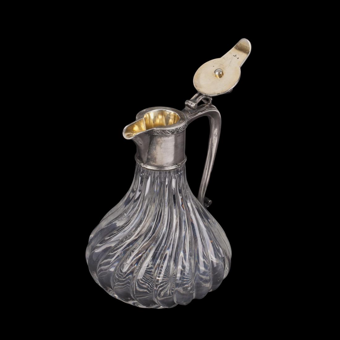 Elegant Faberge silver and crystal carafe — image 3