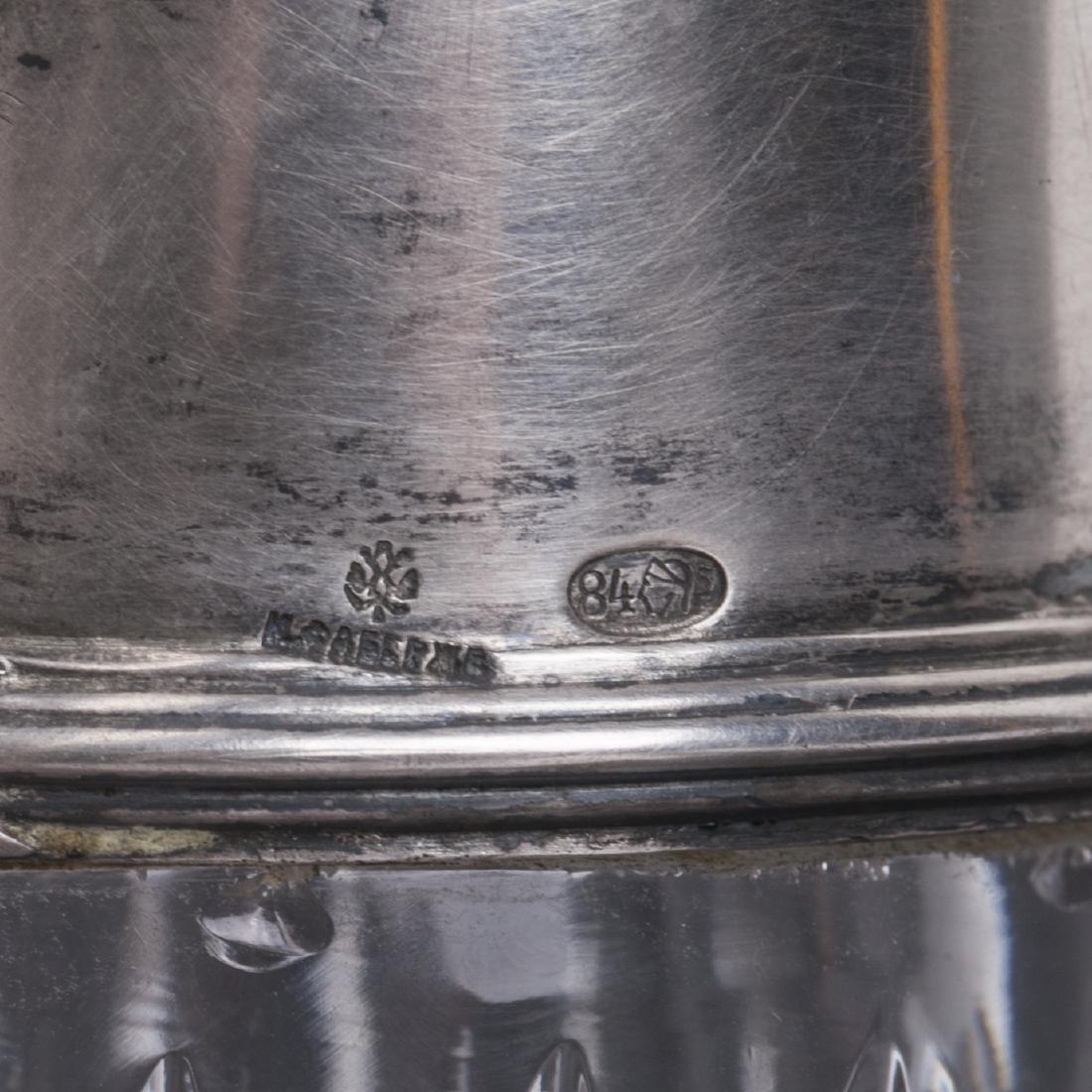 Elegant Faberge silver and crystal carafe — image 5