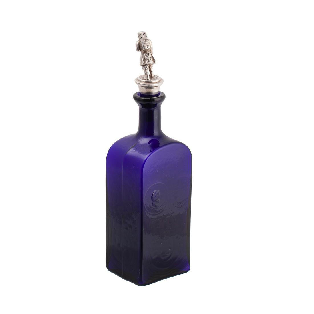 An interesting Russian blue glass shtof — image 2