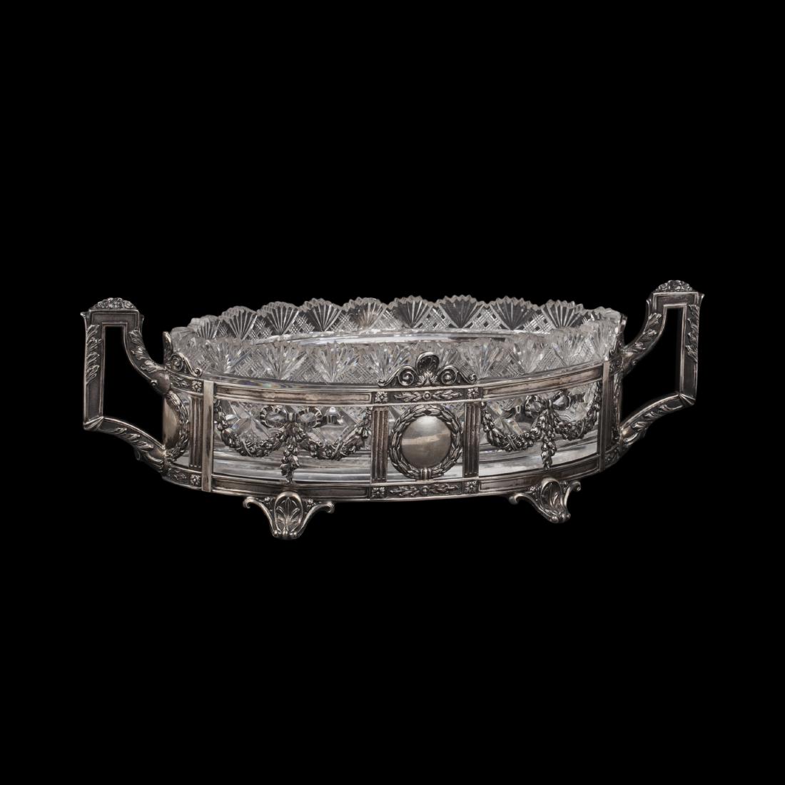 Russian silver and crystal centrepiece — image 1