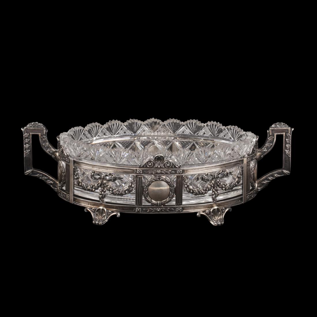 Russian silver and crystal centrepiece — image 2