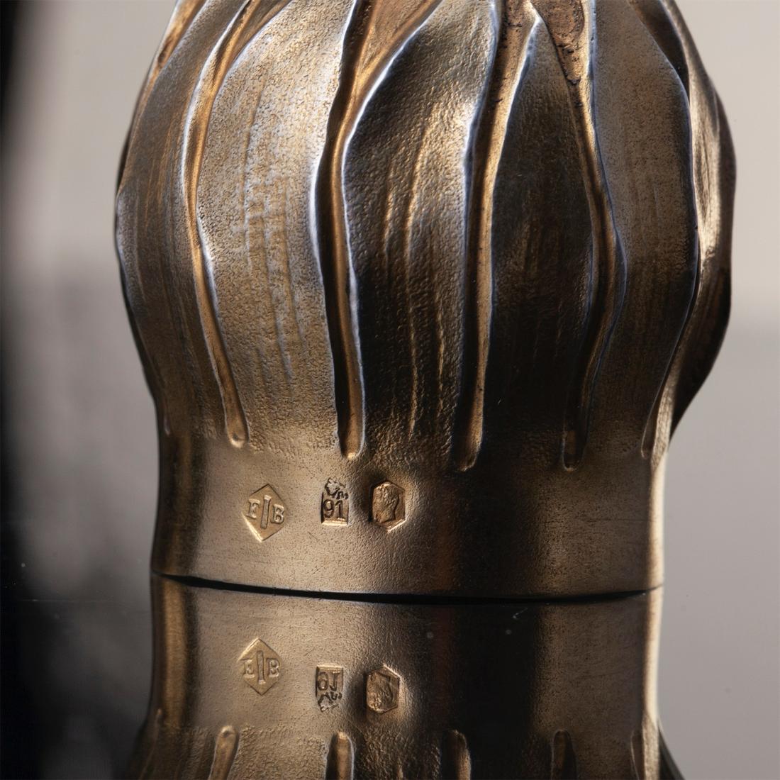 A decorative silver-gilt and cut glass flask — image 5