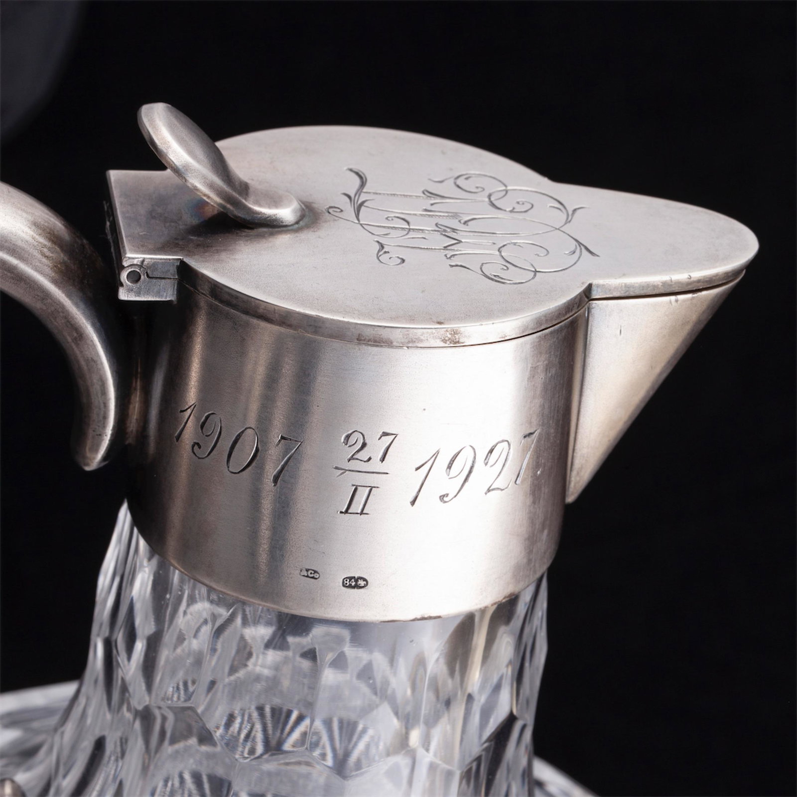 A small Russian silver-gilt and cut-glass carafe — image 6