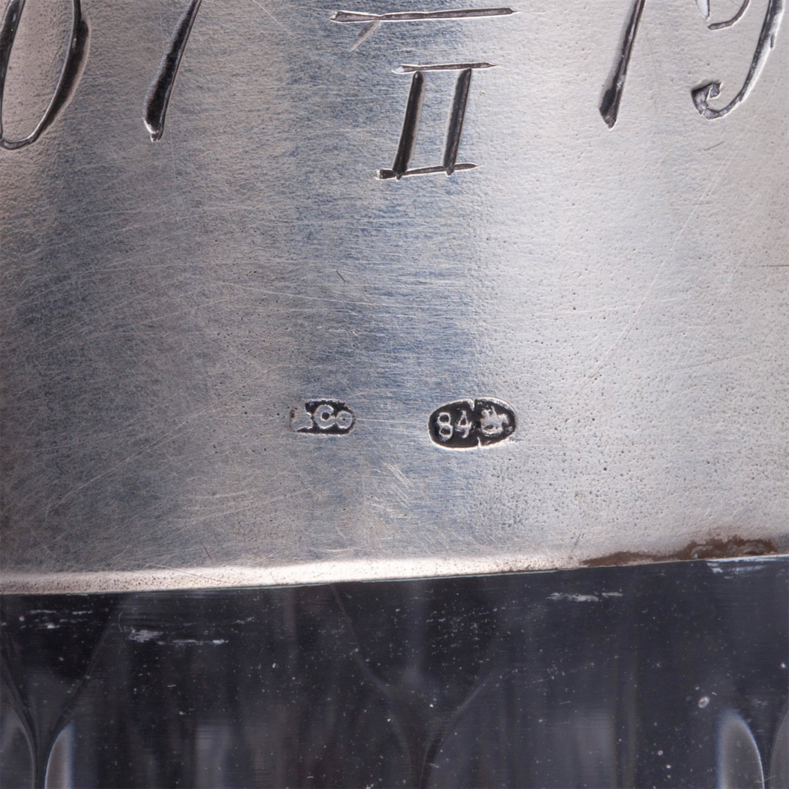 A small Russian silver-gilt and cut-glass carafe — image 7