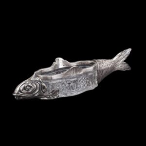 Rare silver and cut crystal caviar bowl — image 1