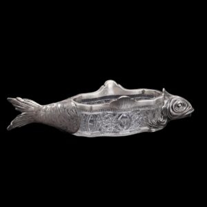 Rare silver and cut crystal caviar bowl — image 2