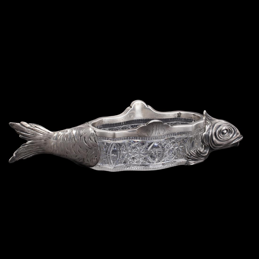 Rare silver and cut crystal caviar bowl — image 2