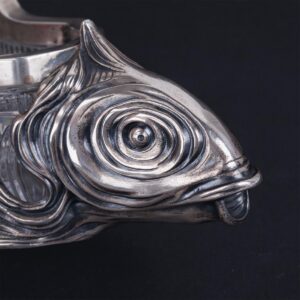 Rare silver and cut crystal caviar bowl — image 3