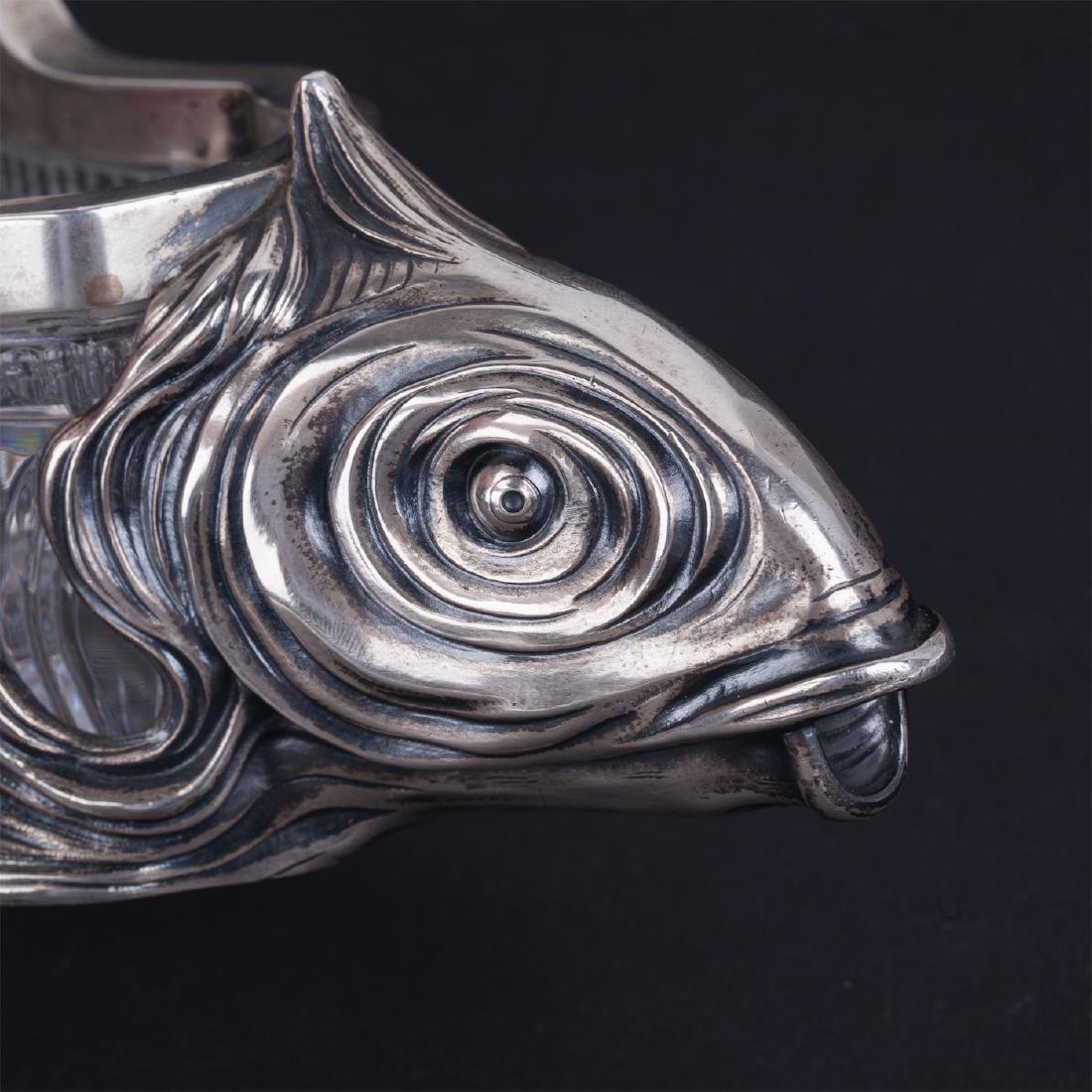Rare silver and cut crystal caviar bowl — image 3