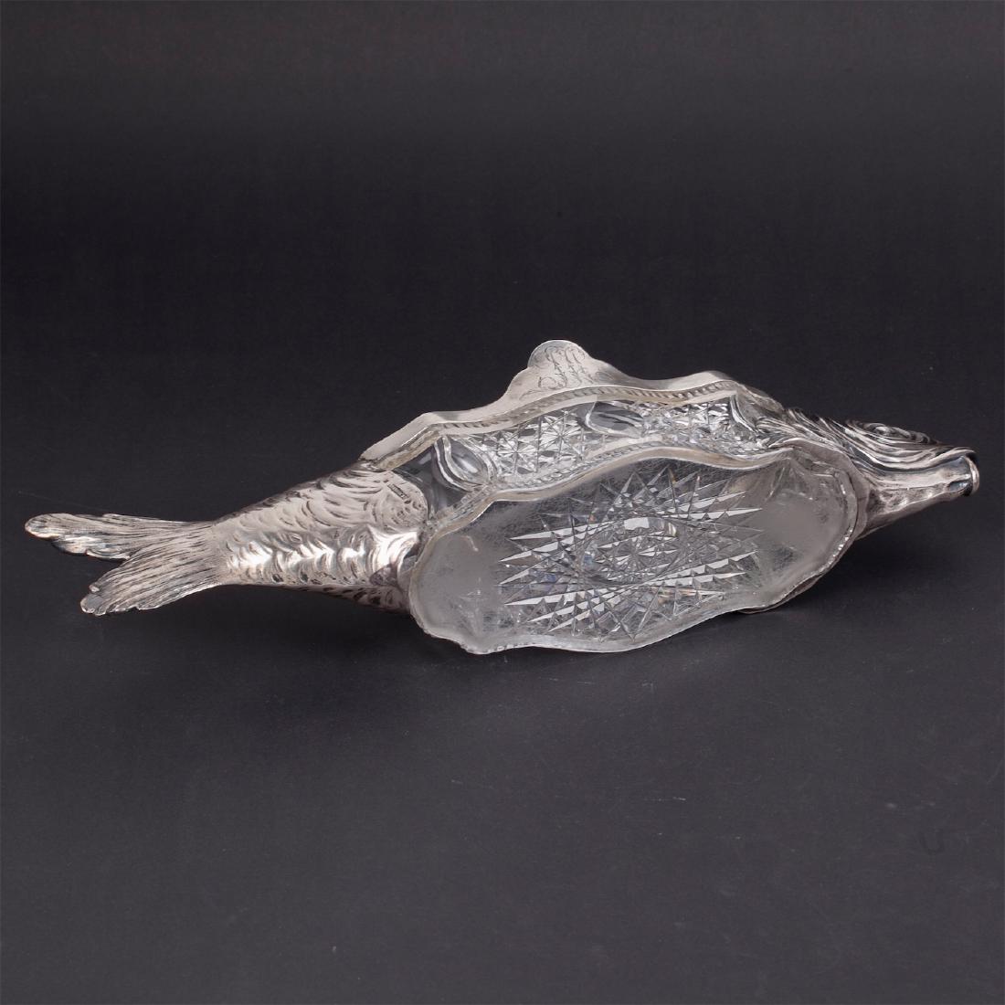 Rare silver and cut crystal caviar bowl — image 4