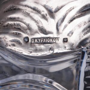 Rare silver and cut crystal caviar bowl — image 5