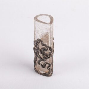 A decorative silver-gilt & cut glass vase — image 2