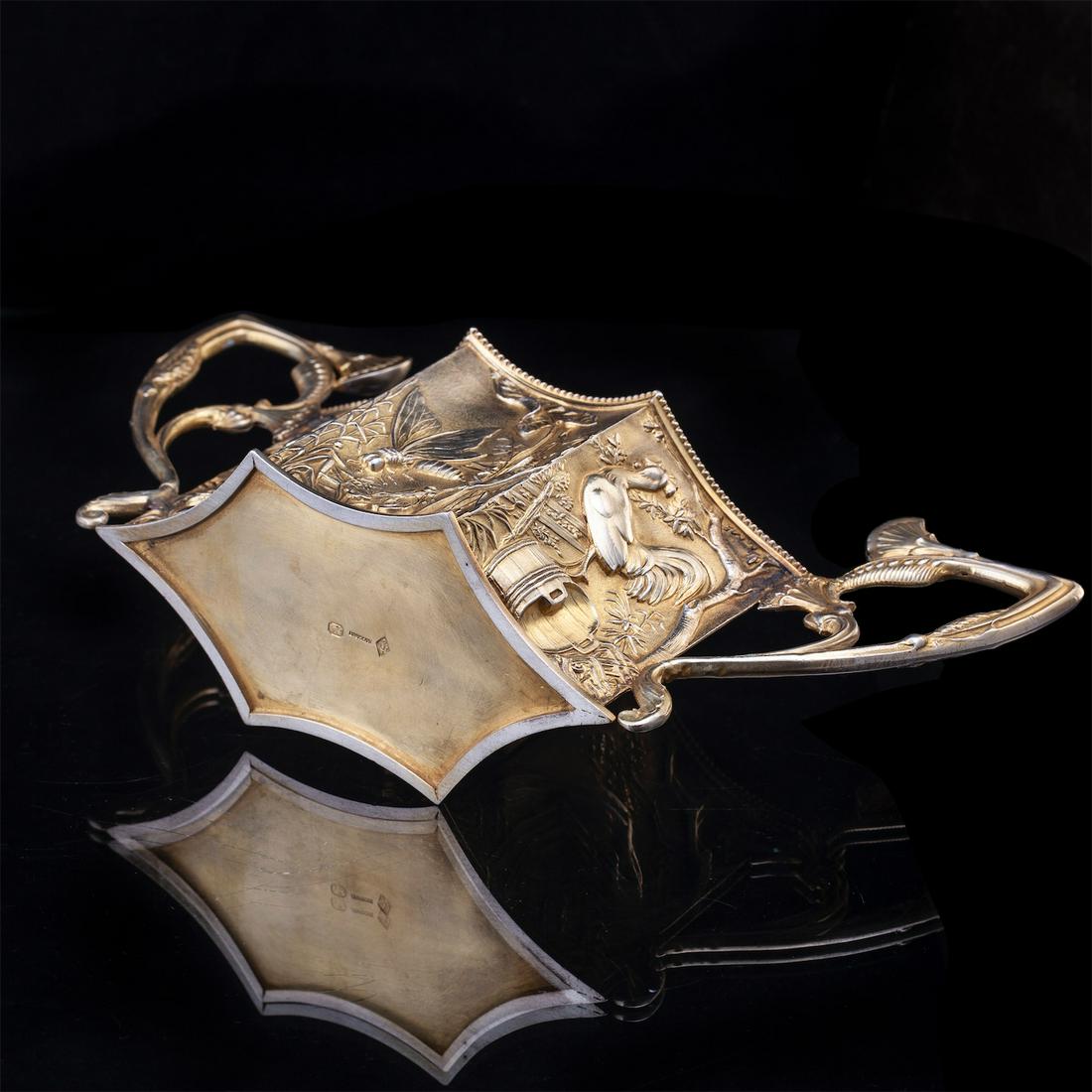 A decorative silver-gilt vase. Baccarat — image 5