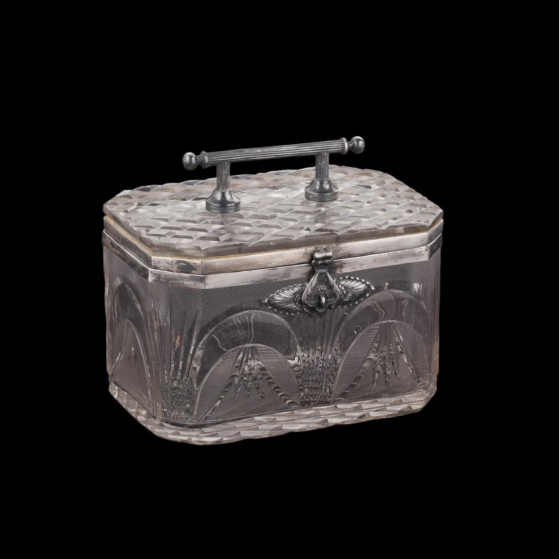 Russian silver and cut-crystal casket — image 1
