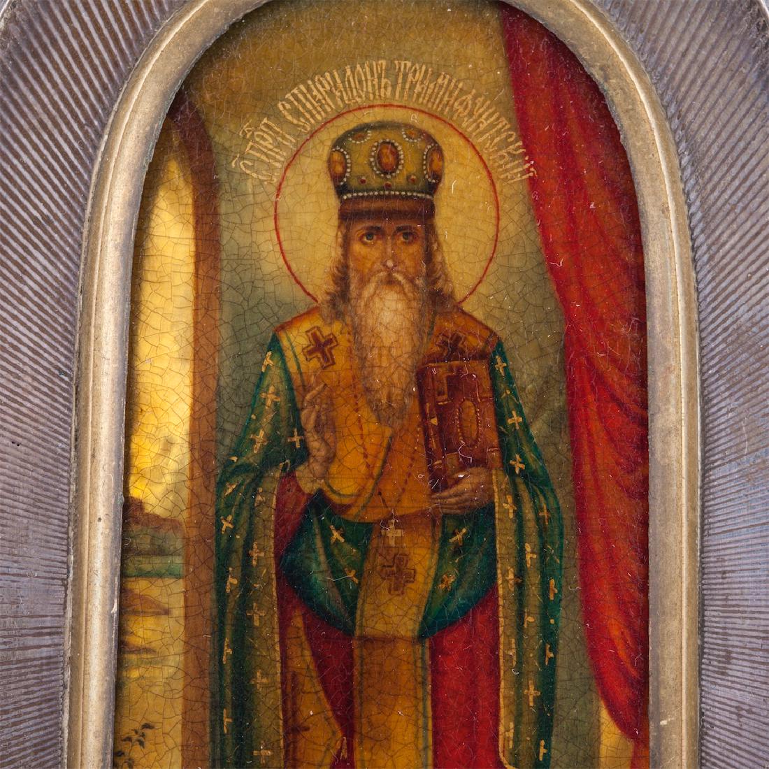 Travel icon of Saint Spiridon in silver riza — image 2