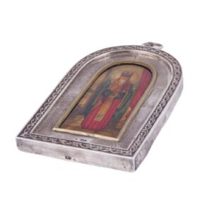 Travel icon of Saint Spiridon in silver riza — image 4
