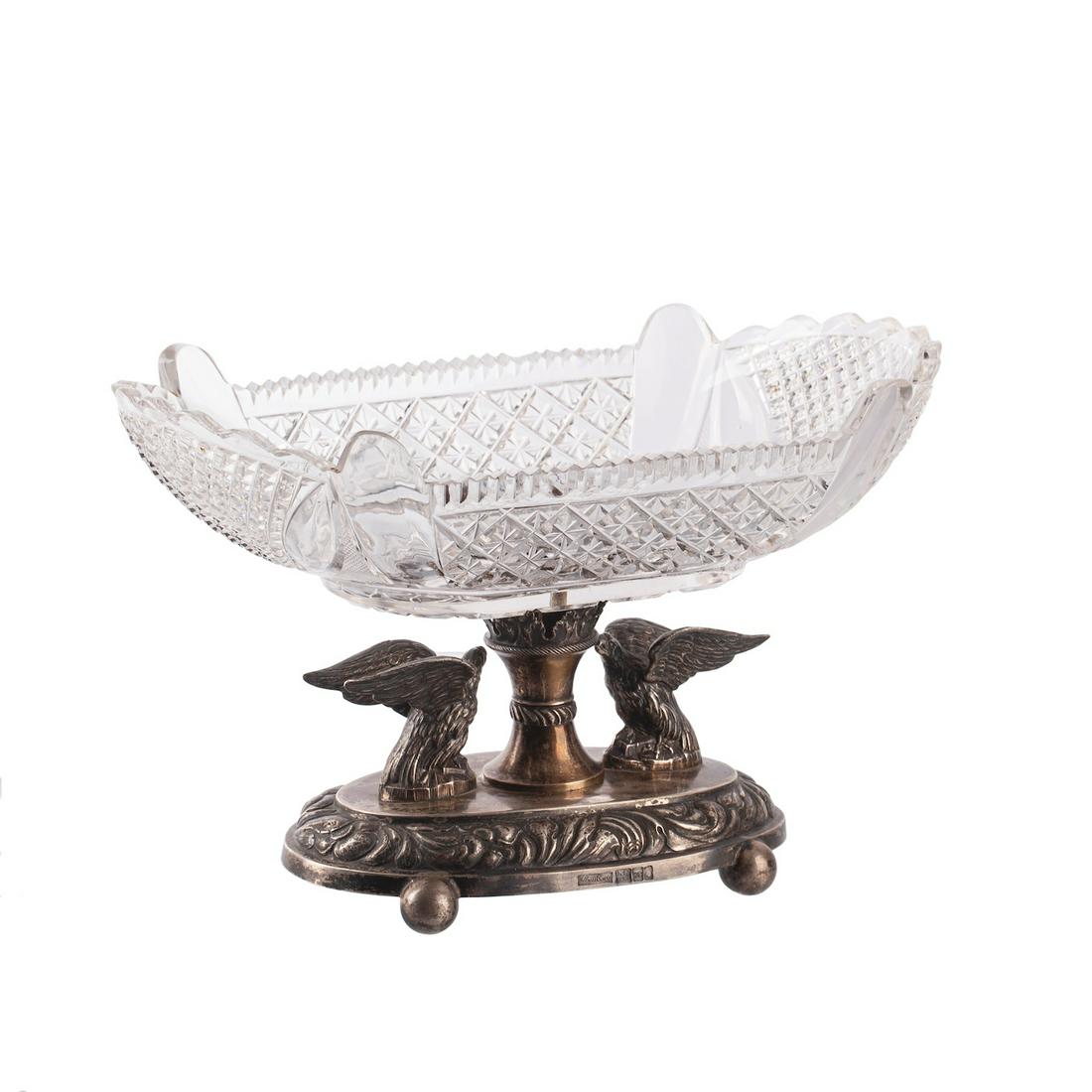 A Russian silver-gilt & cut-crystal vase — image 1