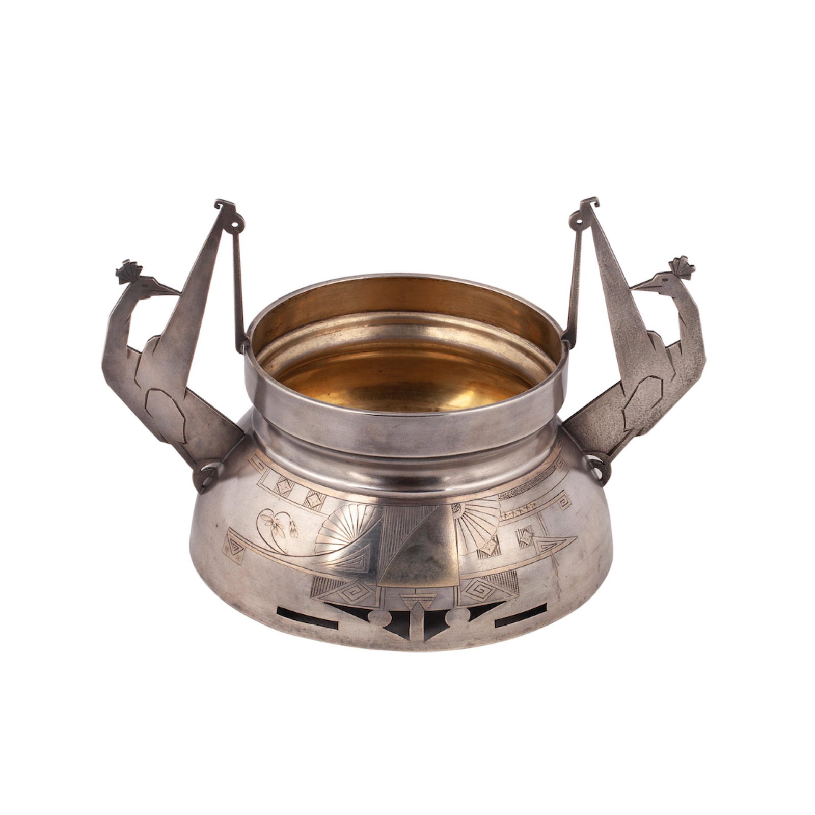 An interesting silver-gilt Art Nouveau vase — image 1