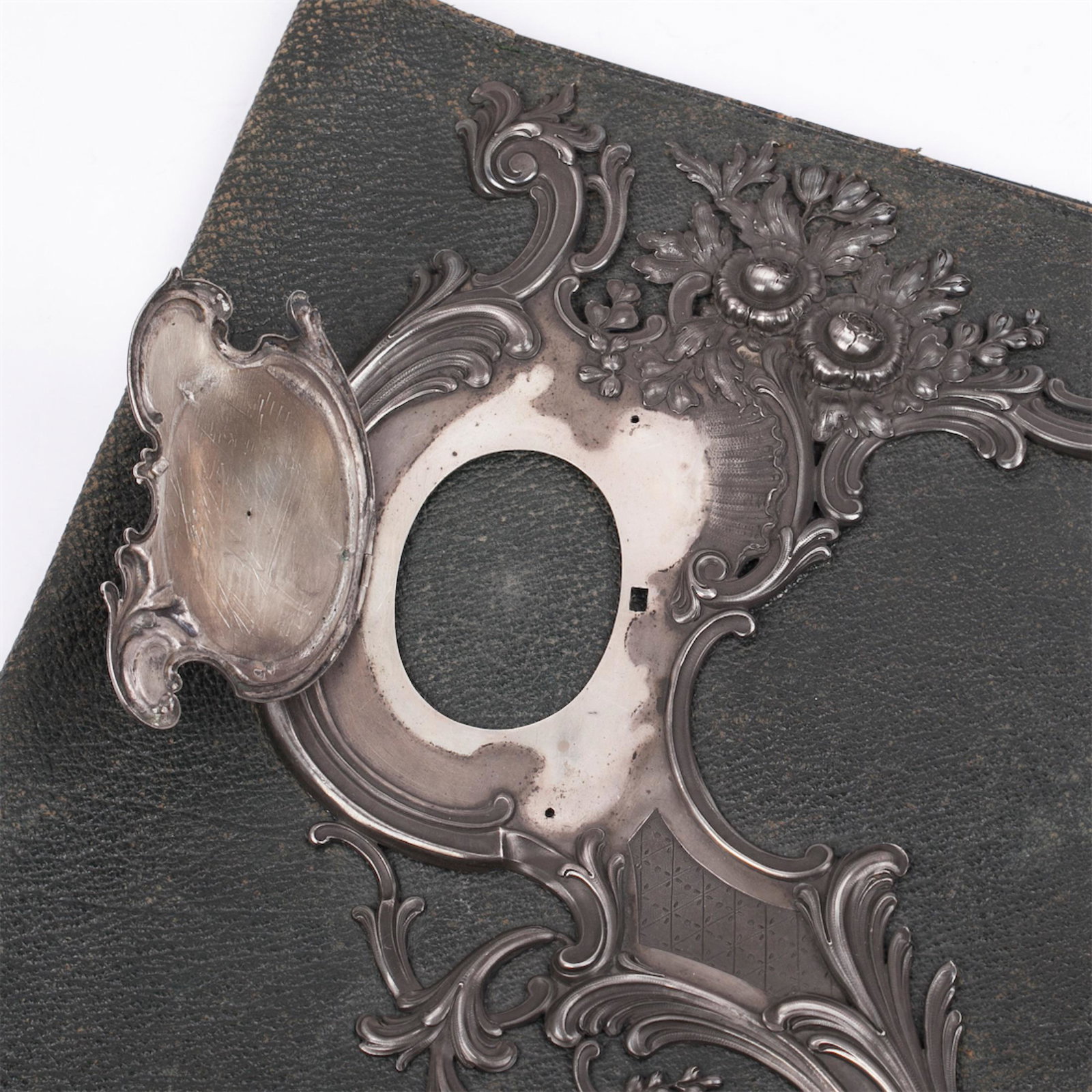 Ã Faberge silver and leather neo rococo folio — image 2