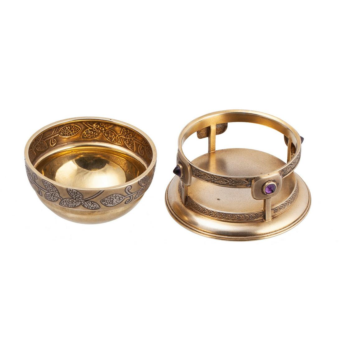 A Russian silver-gilt salt cellar. M.Semyonova — image 2