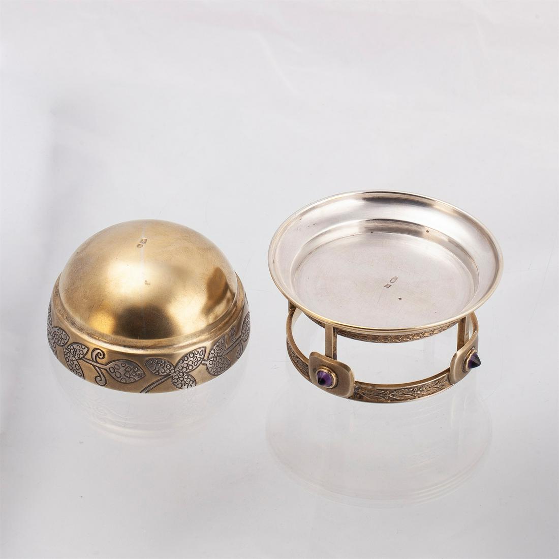 A Russian silver-gilt salt cellar. M.Semyonova — image 3