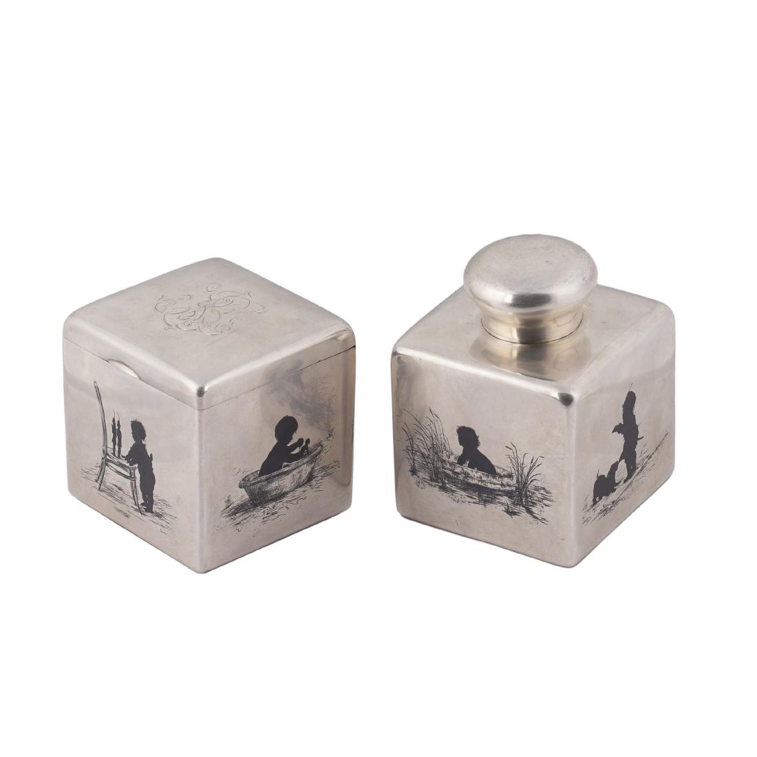 Extremely rare pair of tea caddies by Faberge — image 1