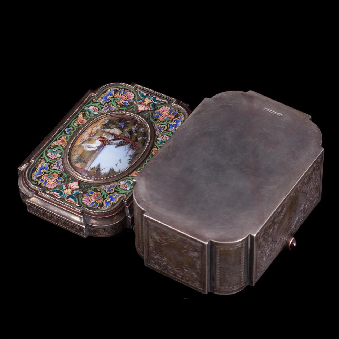 Russian silver en plein enamel casket, E.Shubert — image 5