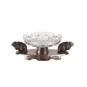 An unusual Russian silver-gilt & cut-glass vase — image 1
