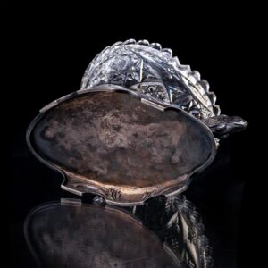 An unusual Russian silver-gilt & cut-glass vase — image 2