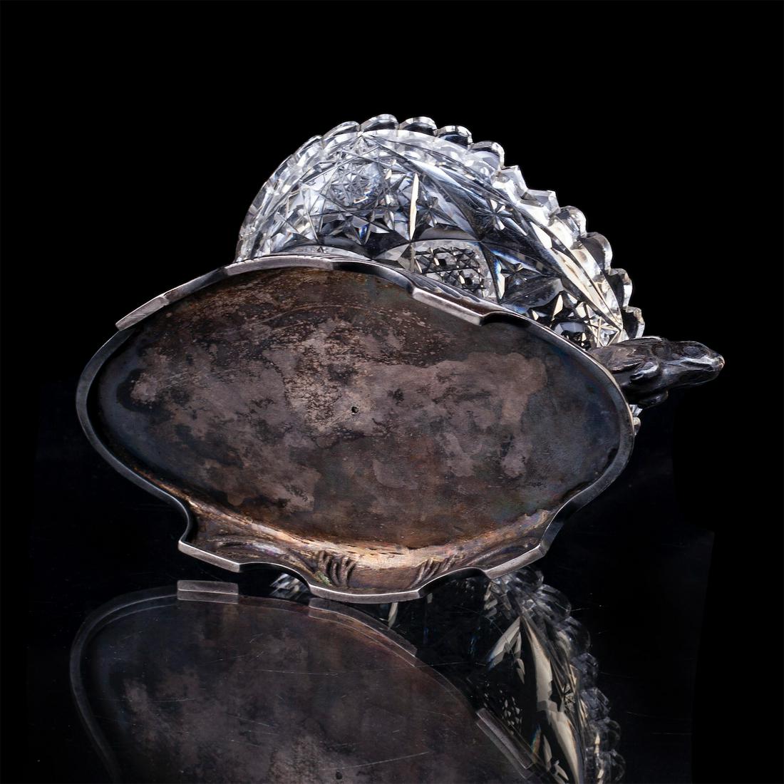 An unusual Russian silver-gilt & cut-glass vase — image 2