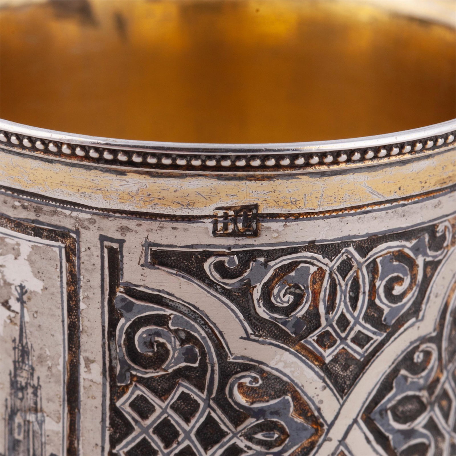 Russian napkin ring with the Moskow Kremlin view — image 3