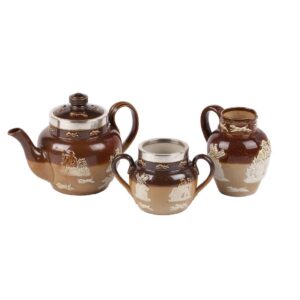 Unusual silver and faience tea-set by Faberge — image 1
